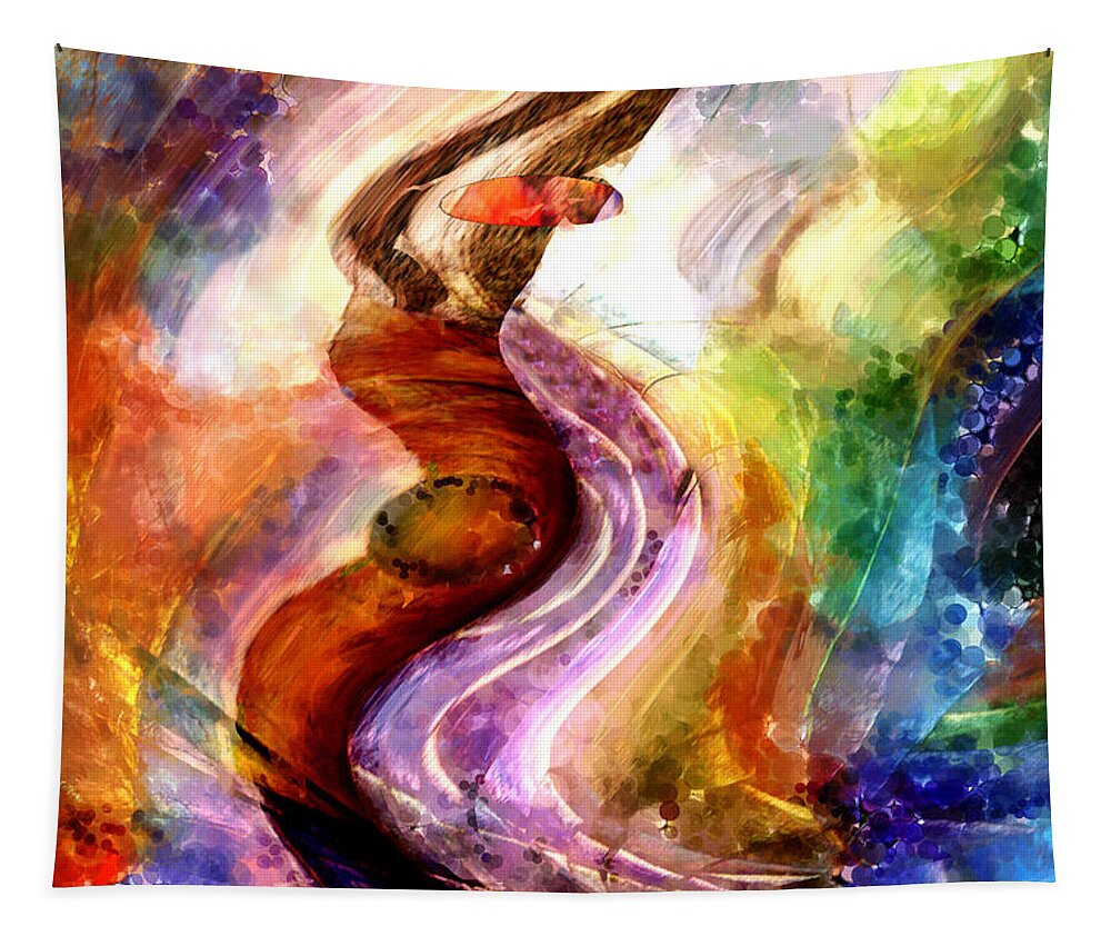 Abstract Tapestry featuring the digital art Dancer by Lisa Yount