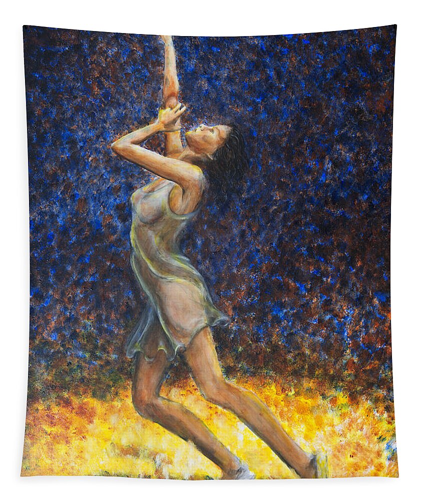 Dancer Tapestry featuring the painting Dancer X by Nik Helbig