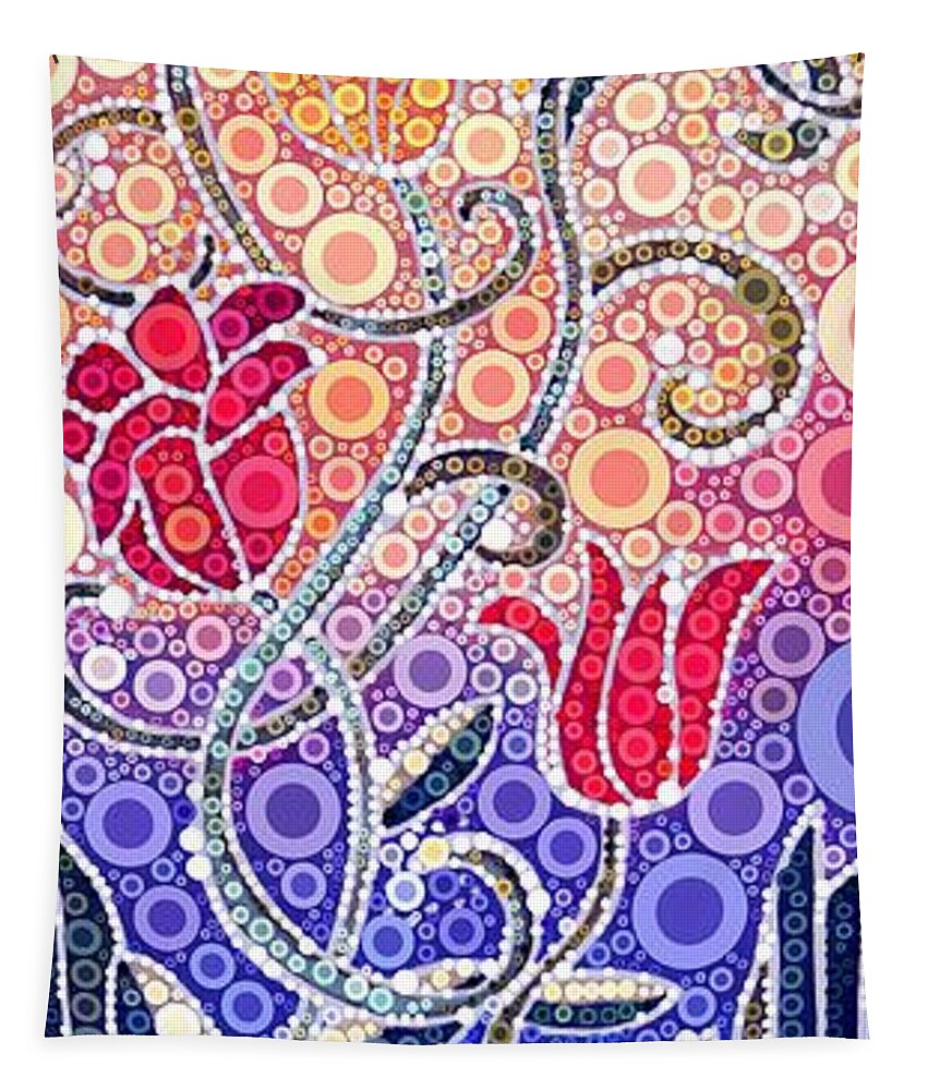 Digital Tapestry featuring the digital art Dancing Flowers at Sunrise by Linda Bailey