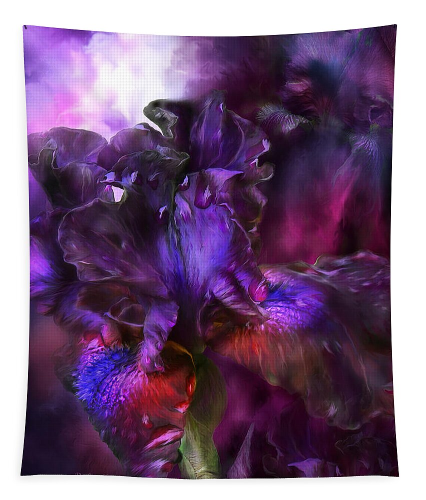Iris Tapestry featuring the mixed media Dark Goddess by Carol Cavalaris