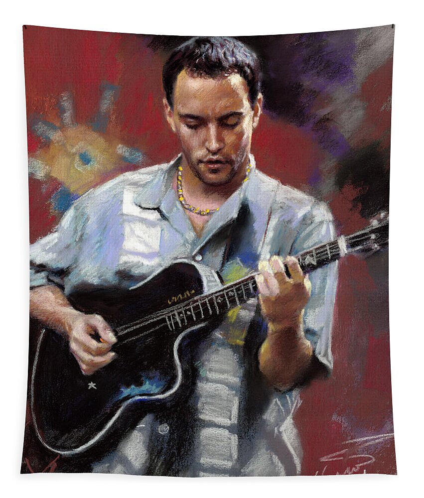 Dave Matthews Tapestry featuring the drawing Dave Matthews by Viola El