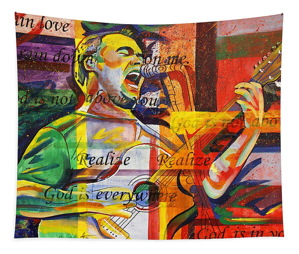 Dave Matthews Tapestry featuring the painting Dave Matthews-Bartender by Joshua Morton