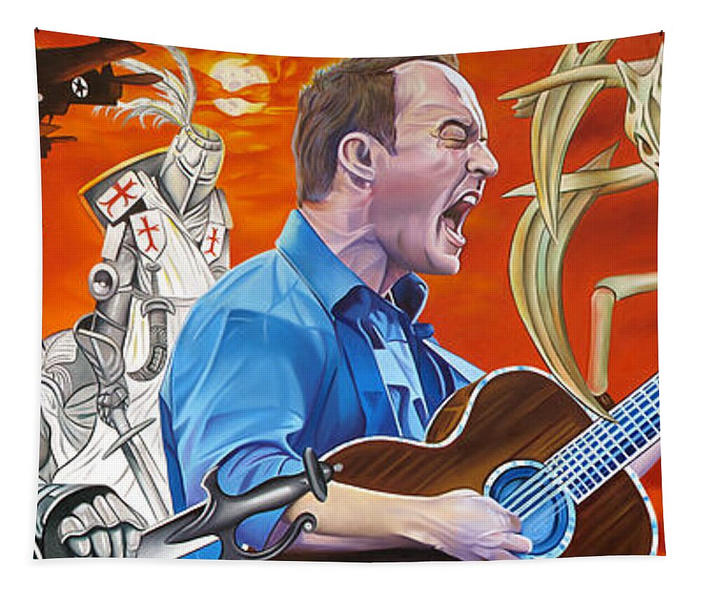 Dave Matthews Band Tapestry featuring the painting Dave Matthews The Last Stop by Joshua Morton