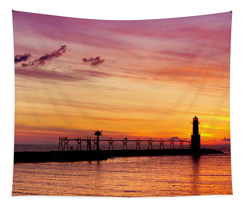 Lighthouse Tapestry featuring the photograph Dawn of Promise by Bill Pevlor