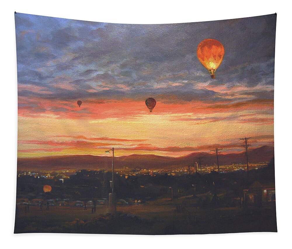 Nature Tapestry featuring the painting Dawn Patrol by Donna Tucker