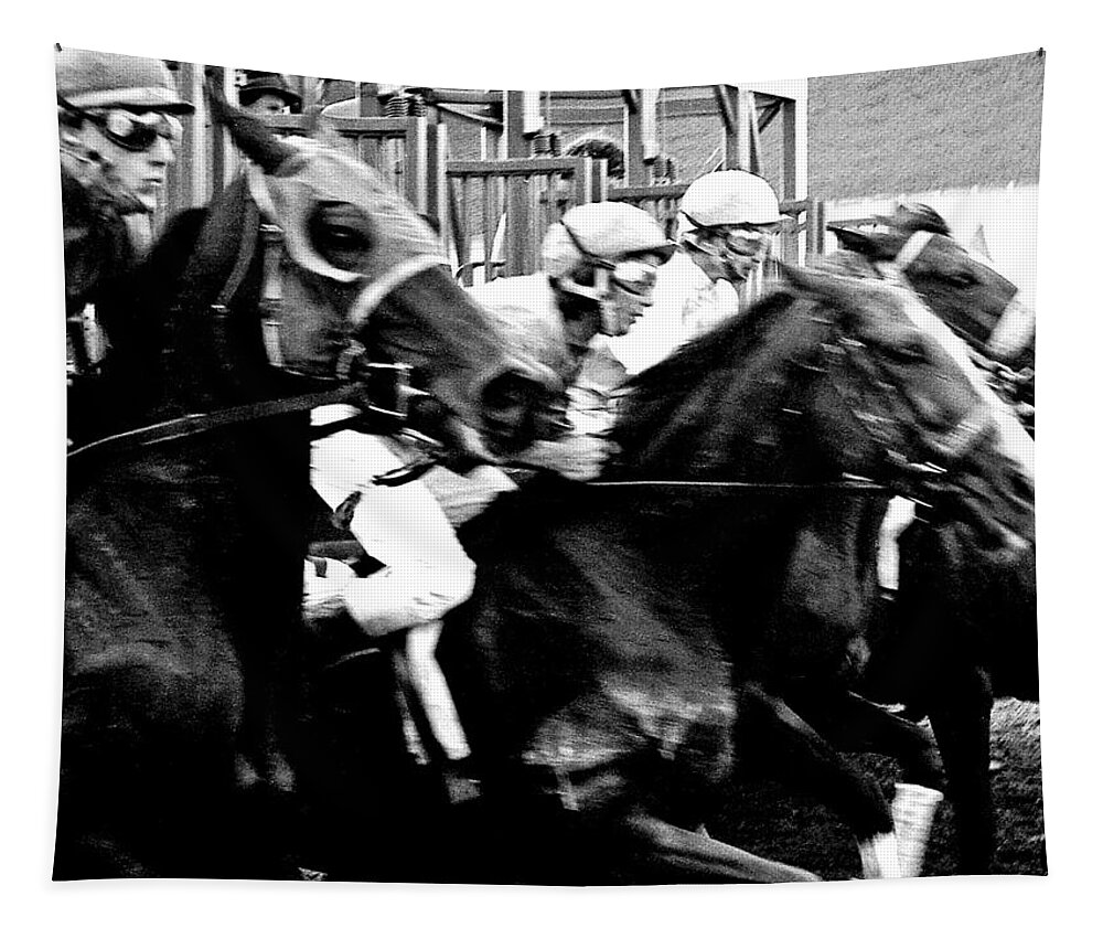 Horse Race Tapestry featuring the photograph Day at the Races #1 by Neil Pankler