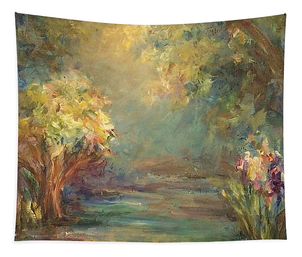 Landscape Tapestry featuring the painting Daydream by Mary Wolf