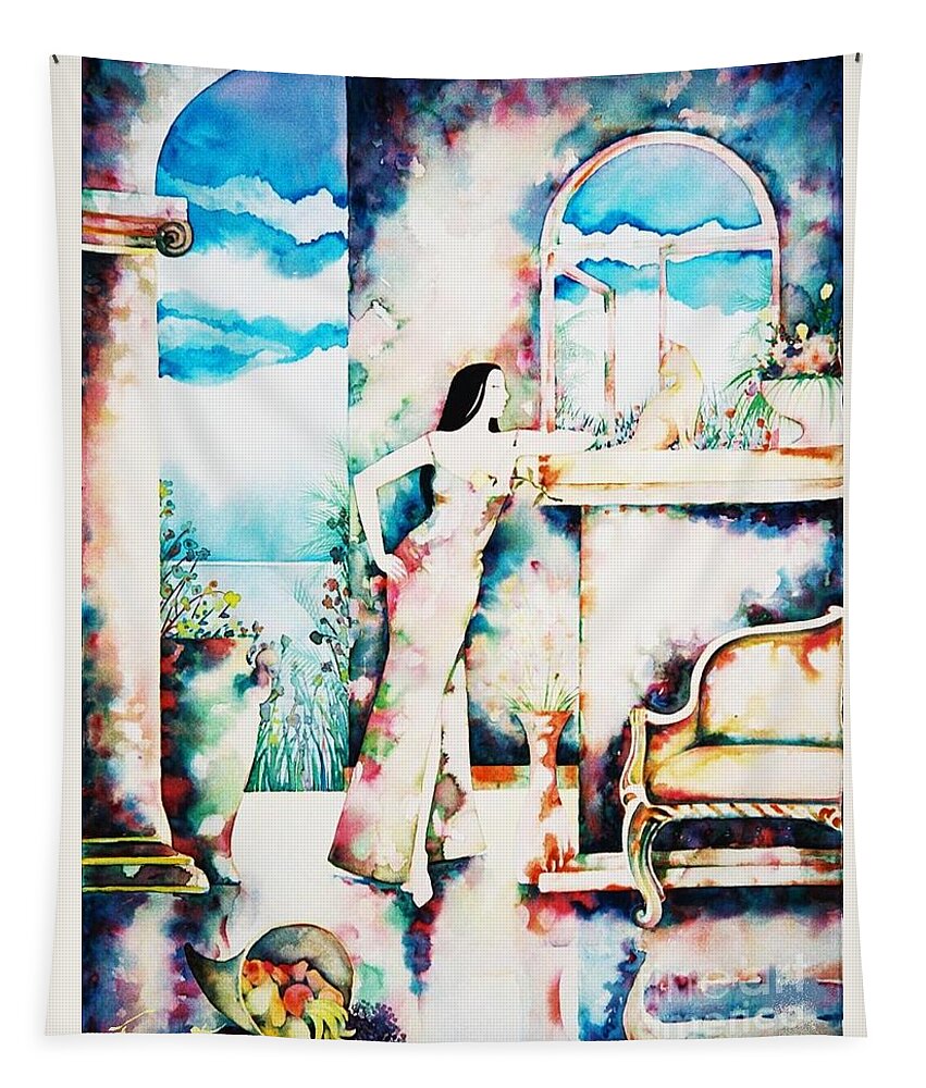Exotic Tapestry featuring the painting Daydreams by Frances Ku