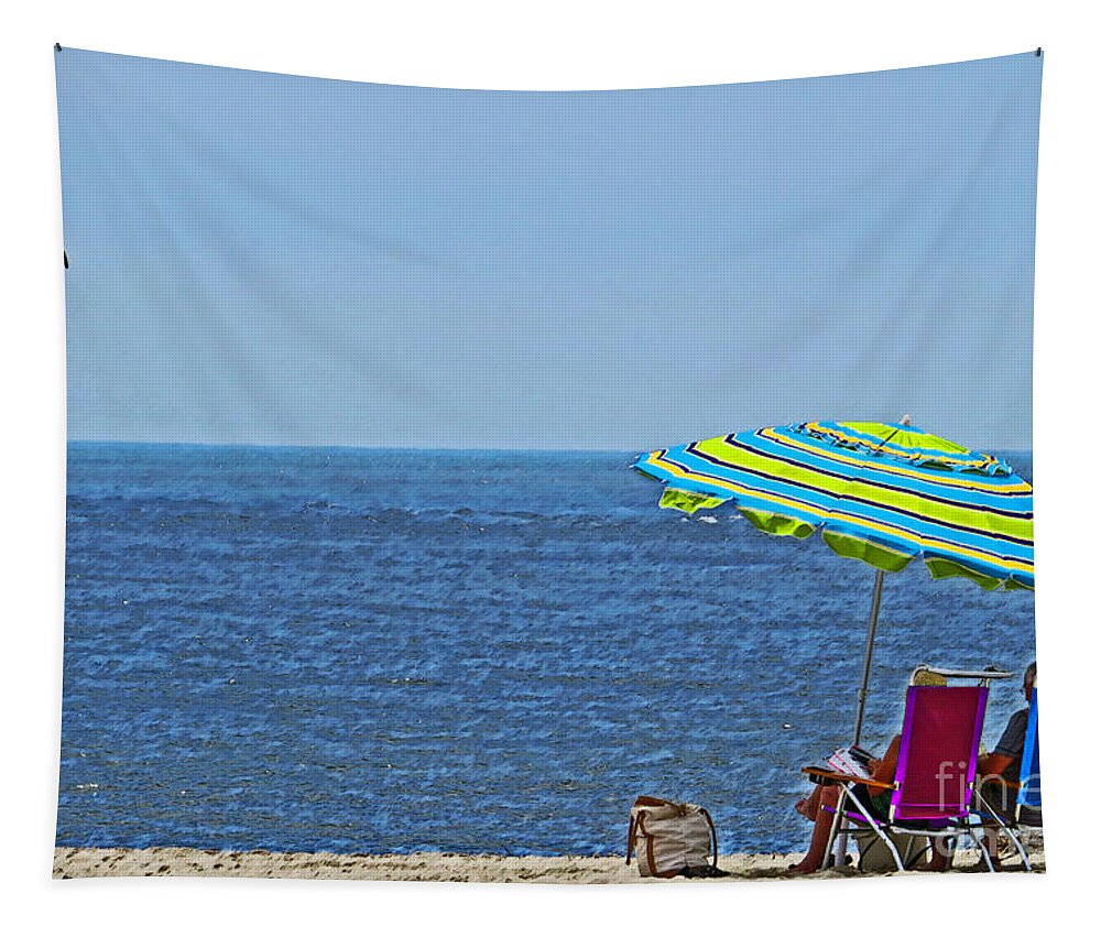 Beach Scene Tapestry featuring the photograph Daytime Relaxation by Dawn Gari