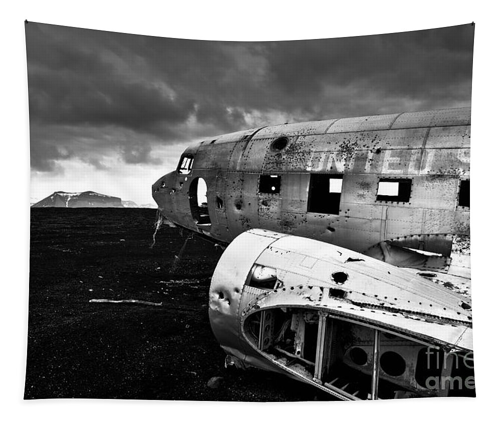Art Tapestry featuring the photograph DC-3 iceland by Gunnar Orn Arnason