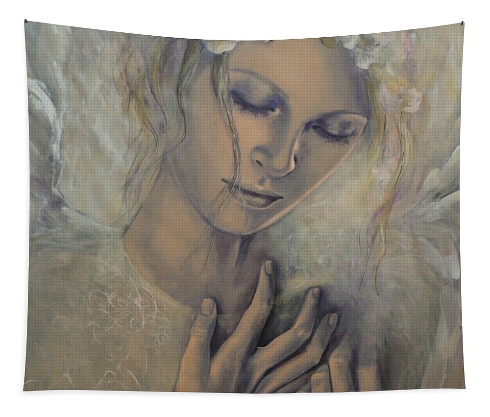 Art Tapestry featuring the painting Deep Inside by Dorina Costras