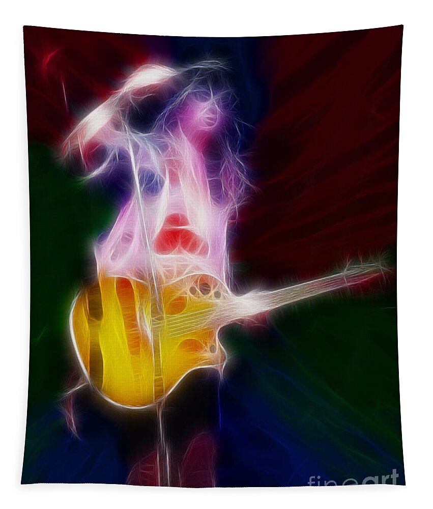 Def Leppard Tapestry featuring the photograph Deff Leppard-Adrenalize-Joe-GF25-Fractal by Gary Gingrich Galleries
