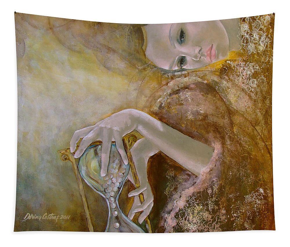 Art Tapestry featuring the painting Deja vu by Dorina Costras