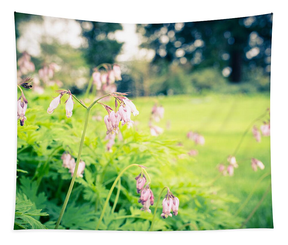 Nature Tapestry featuring the photograph Delicate Bleeding Hearts by Priya Ghose