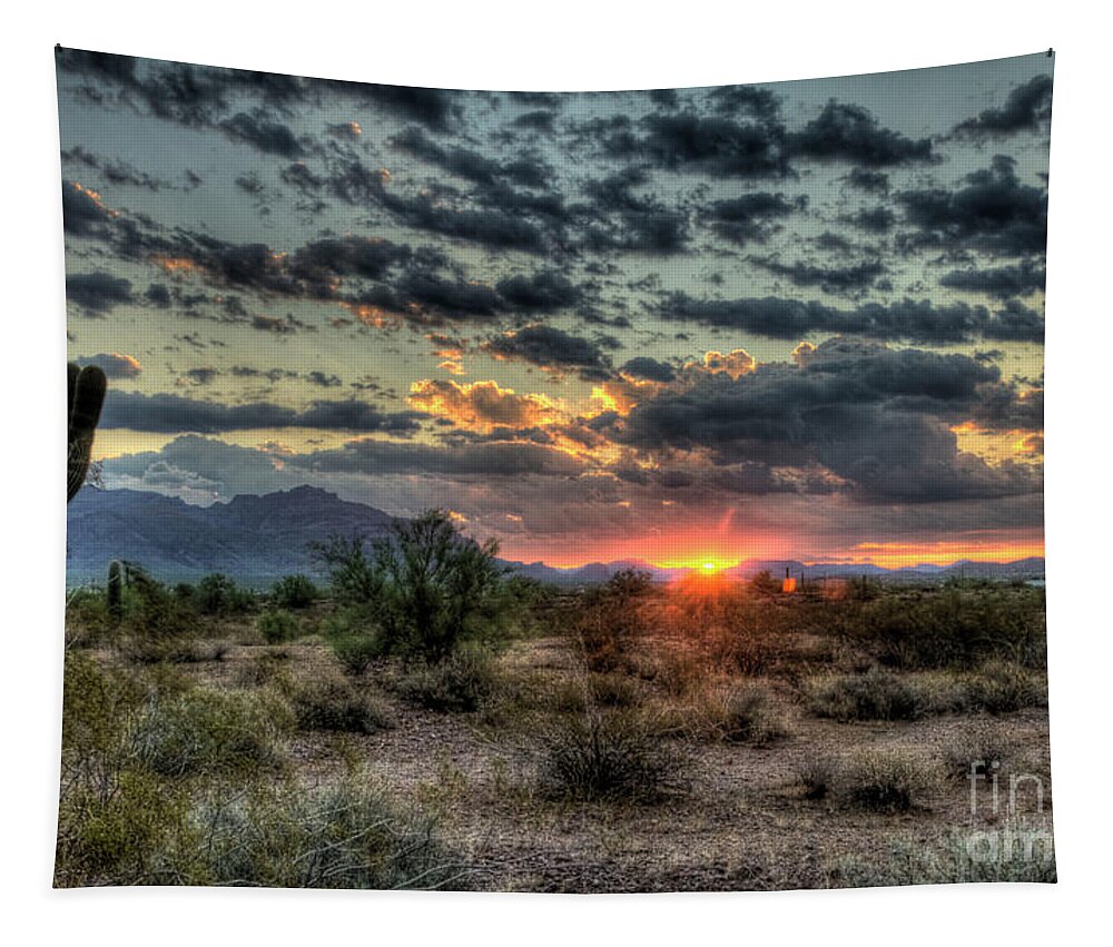 Arizona Tapestry featuring the photograph Desert Sunrise by Saija Lehtonen