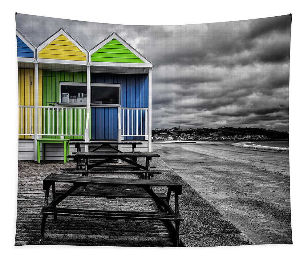 Jersey Tapestry featuring the photograph Deserted Cafe by Nigel R Bell