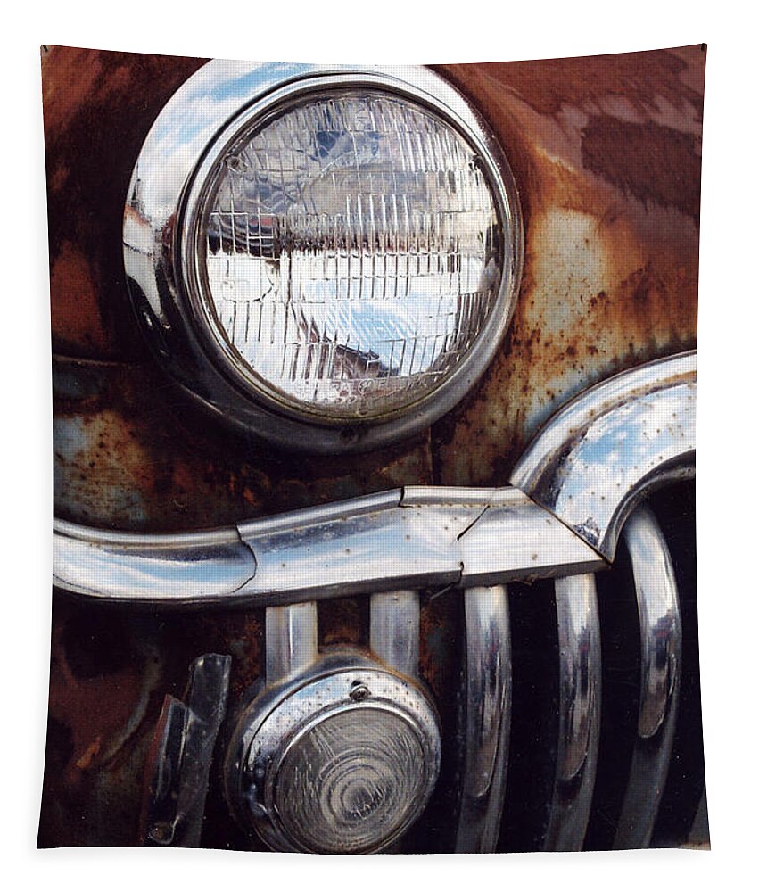 Car Tapestry featuring the photograph DeSoto Headlight by Crystal Nederman