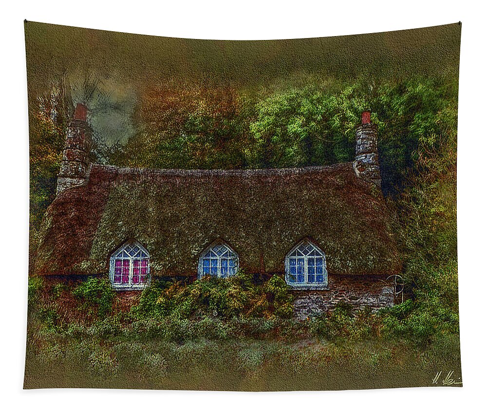 England Tapestry featuring the photograph Devonshire Cottage - Throw Pillow by Hanny Heim