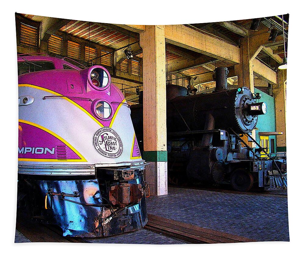 Fine Art Tapestry featuring the photograph Diesel and Steam by Rodney Lee Williams