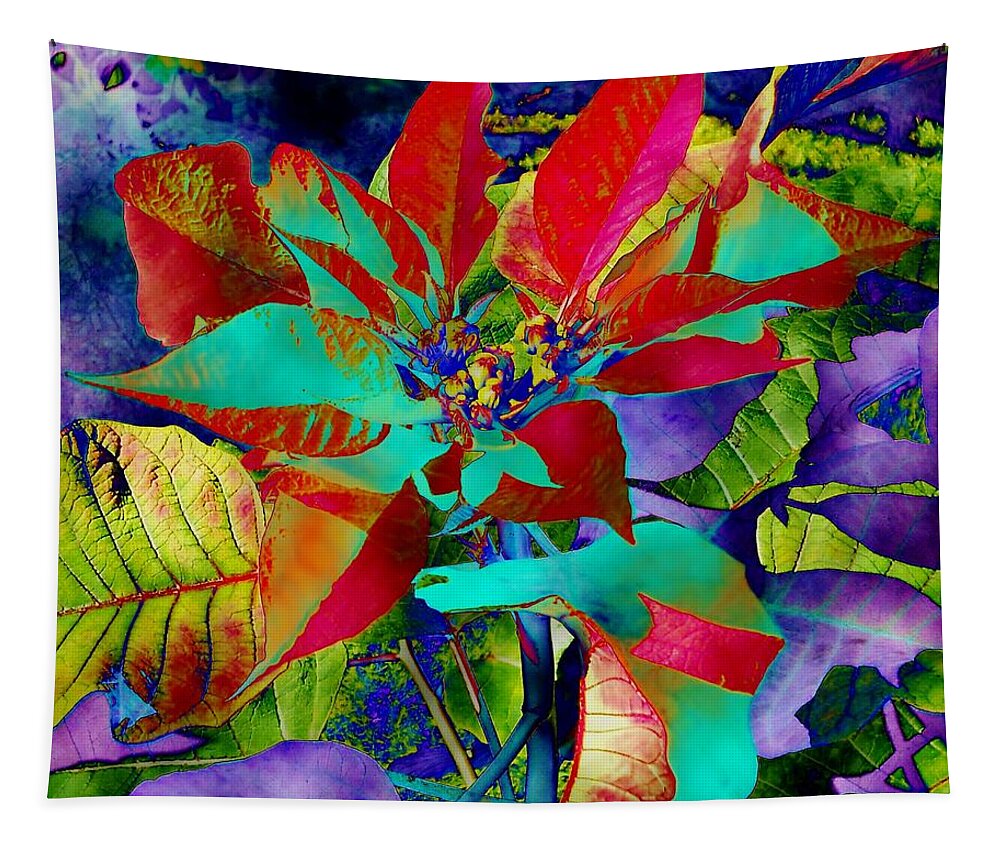 Christmas Tapestry featuring the digital art Digital Poinsettia by Jamie Frier
