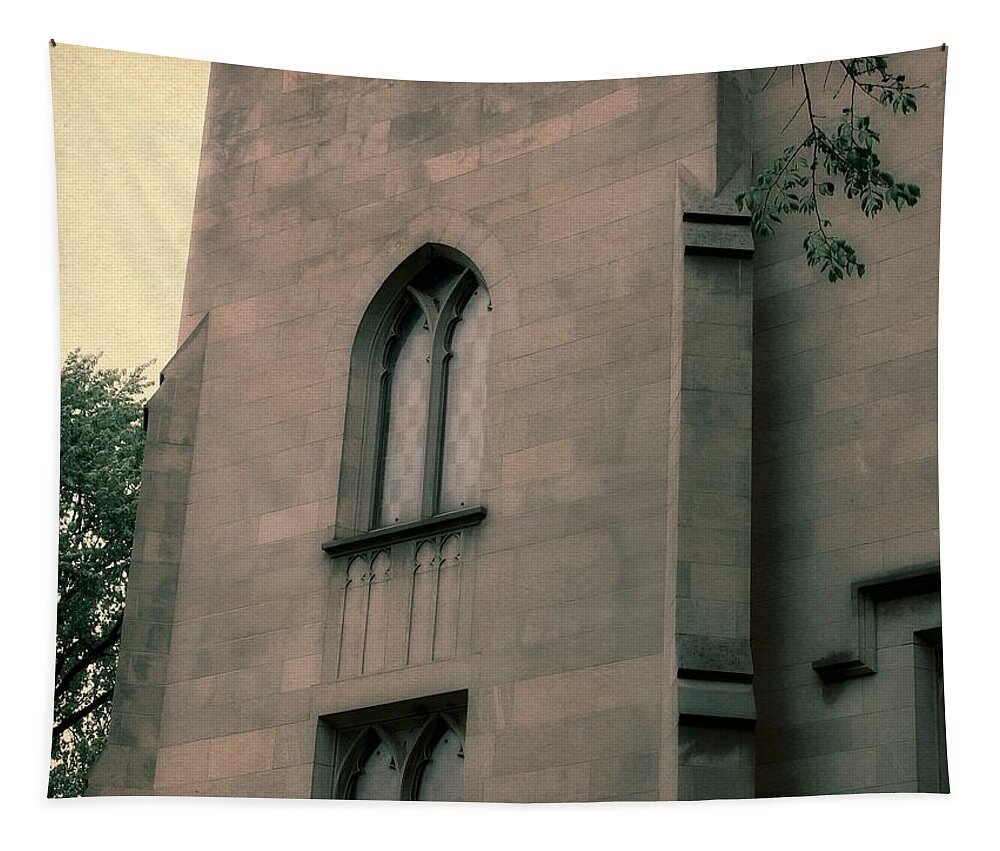 Church Tapestry featuring the photograph Dimnent Memorial Chapel Detail by Michelle Calkins