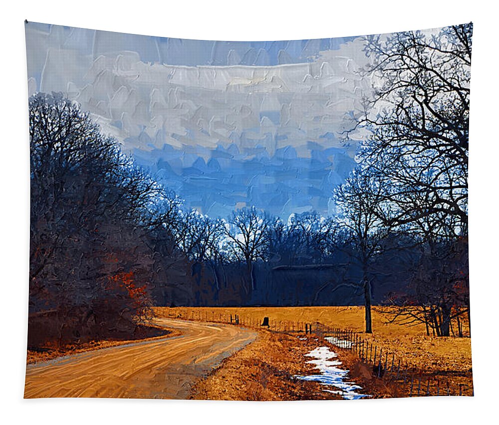 Country Tapestry featuring the painting Dirt Road by Kirt Tisdale