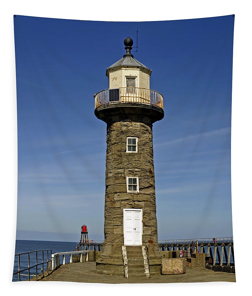 Britain Tapestry featuring the photograph Disused East Pier Lighthouse - Whitby by Rod Johnson