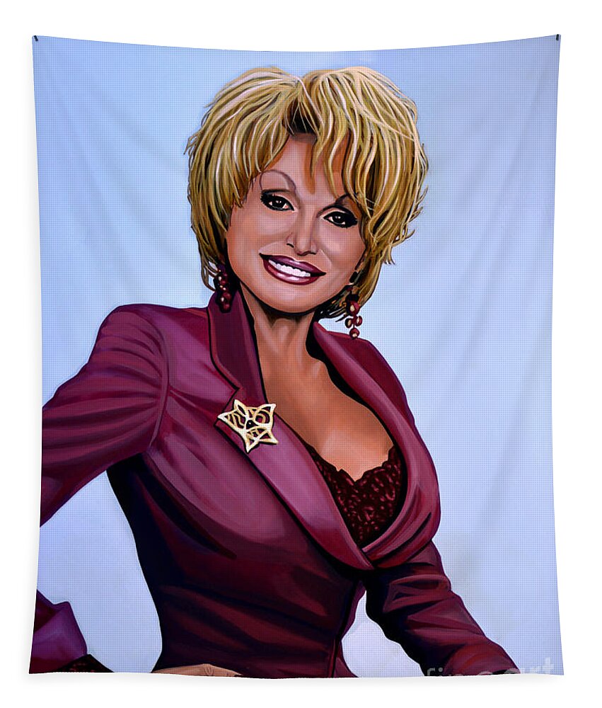 Dolly Parton Tapestry featuring the painting Dolly Parton by Paul Meijering