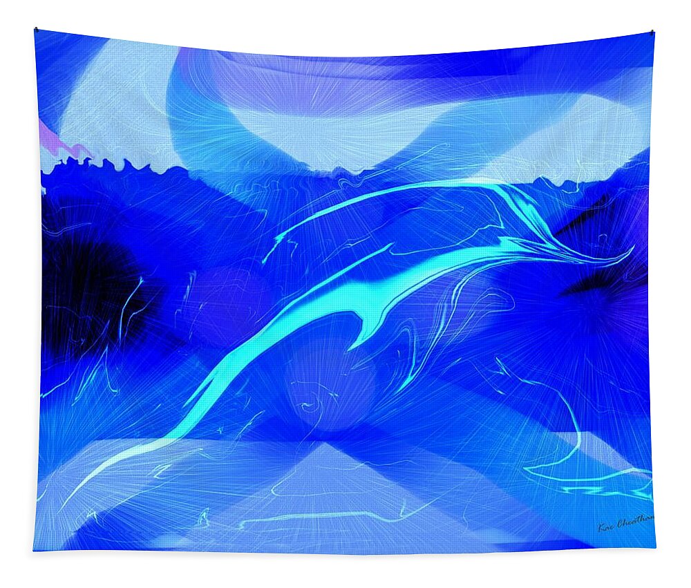 Dolphin Tapestry featuring the digital art Dolphin Abstract - 1 by Kae Cheatham