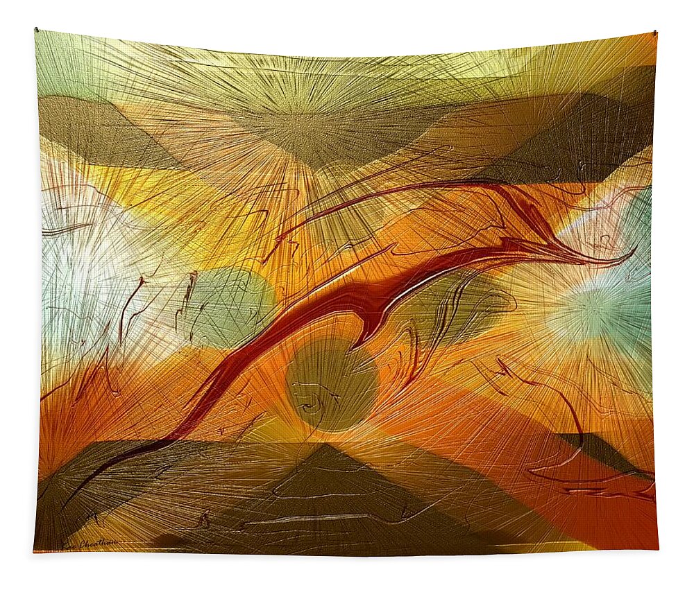 Abstract Tapestry featuring the digital art Dolphin Abstract - 2 by Kae Cheatham