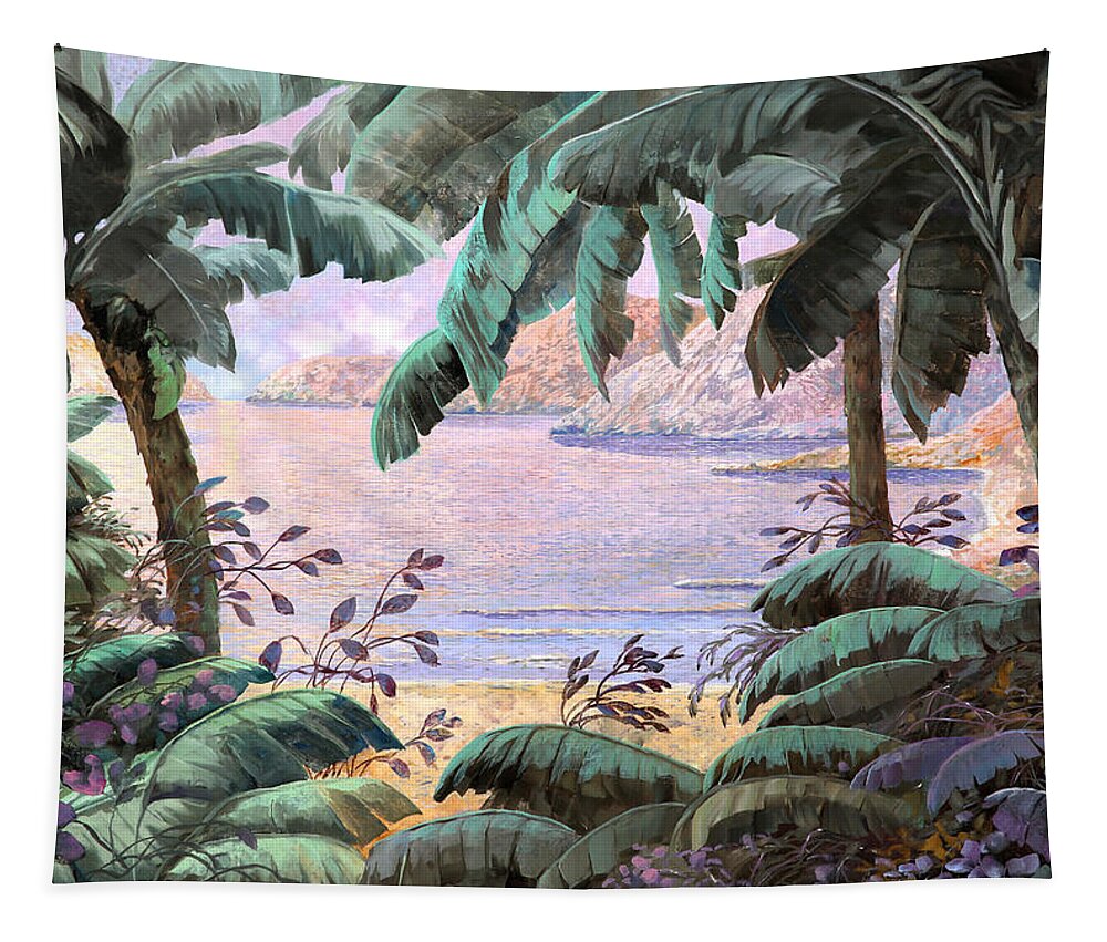 Seascape Tapestry featuring the painting Dopo La Jungla Il Mare by Guido Borelli