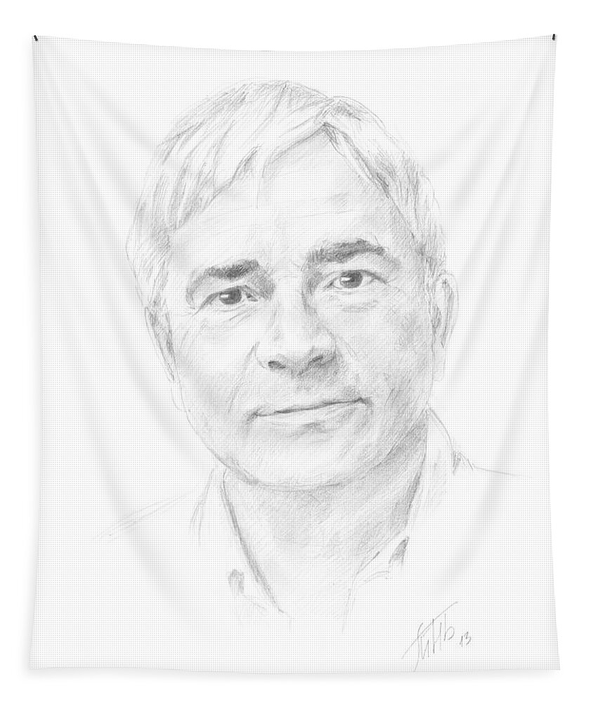 Portrait Tapestry featuring the drawing Dottore by Masha Batkova