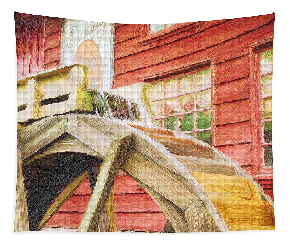Flour Tapestry featuring the painting Down by the Old Mill by Jeffrey Kolker