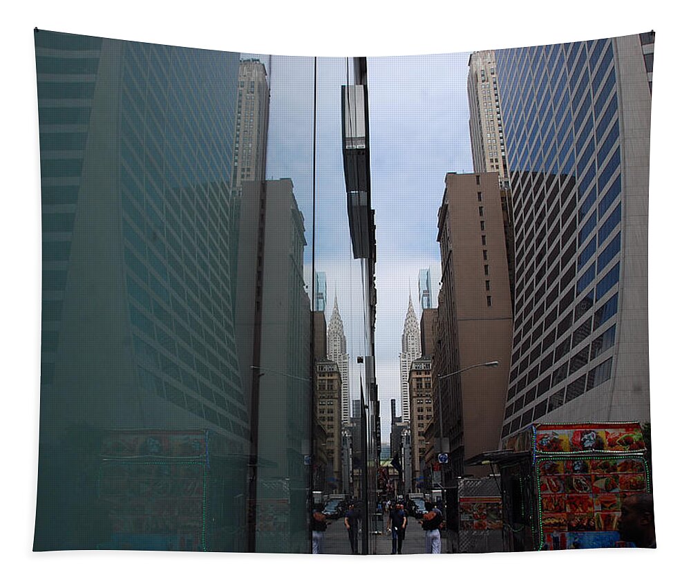 Streets Tapestry featuring the photograph Down E 43rd Street N Y C by John Schneider