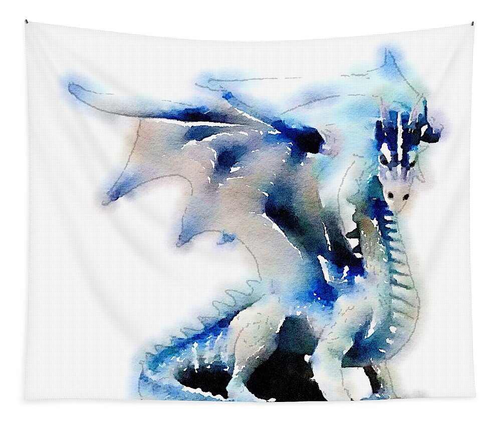 Dragon Tapestry featuring the painting Dragon by HELGE Art Gallery
