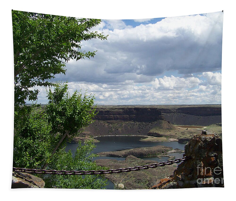 Dry Falls Tapestry featuring the photograph Dry Falls Overlook by Charles Robinson