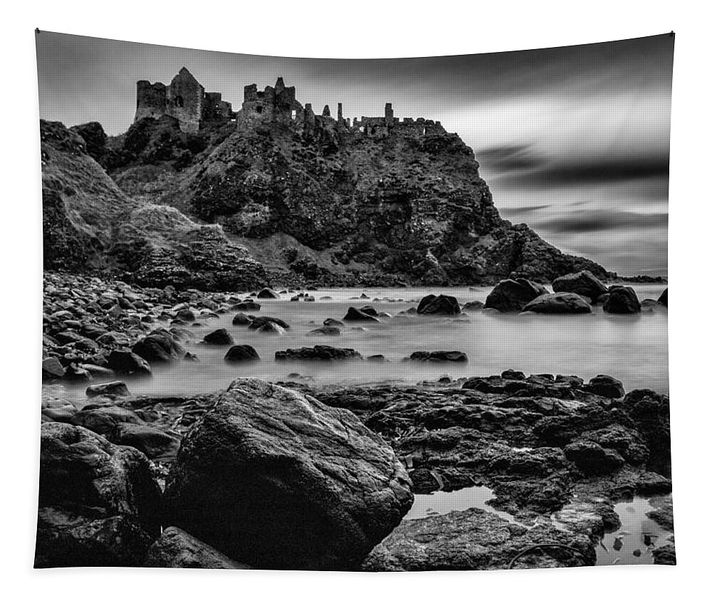 Dunluce Tapestry featuring the photograph Dunluce Castle by Nigel R Bell