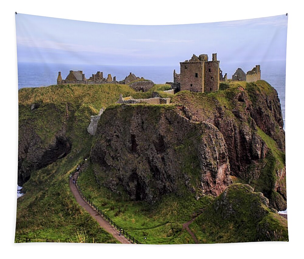 Scotland Tapestry featuring the photograph Dunnottar Castle Panorama by Jason Politte