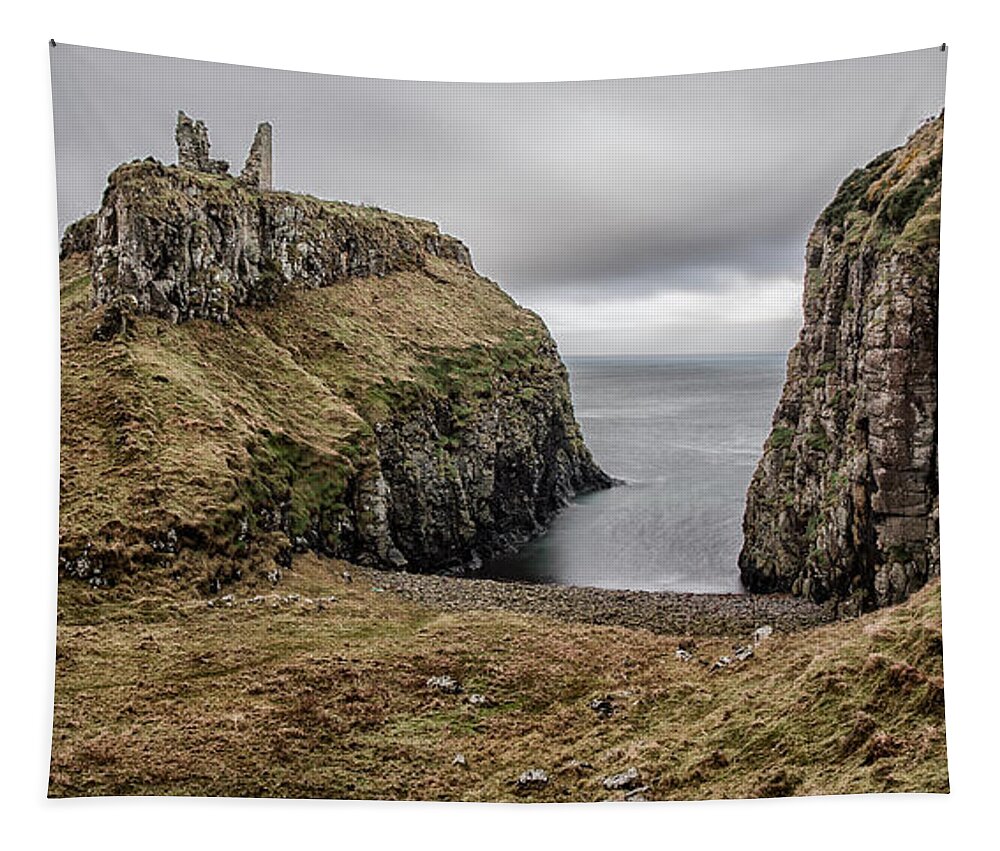 Dunseverick Tapestry featuring the photograph Dunseverick Castle by Nigel R Bell