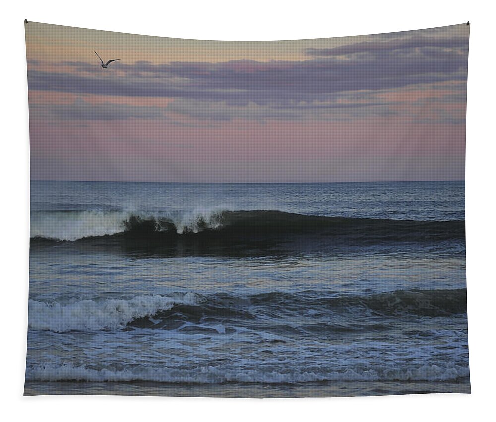 Seaside Park Nj Tapestry featuring the photograph Dusk at the Shore by Terry DeLuco