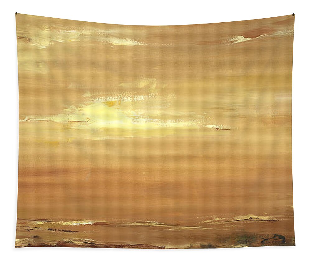 Costal Tapestry featuring the painting Dusk by Tamara Nelson