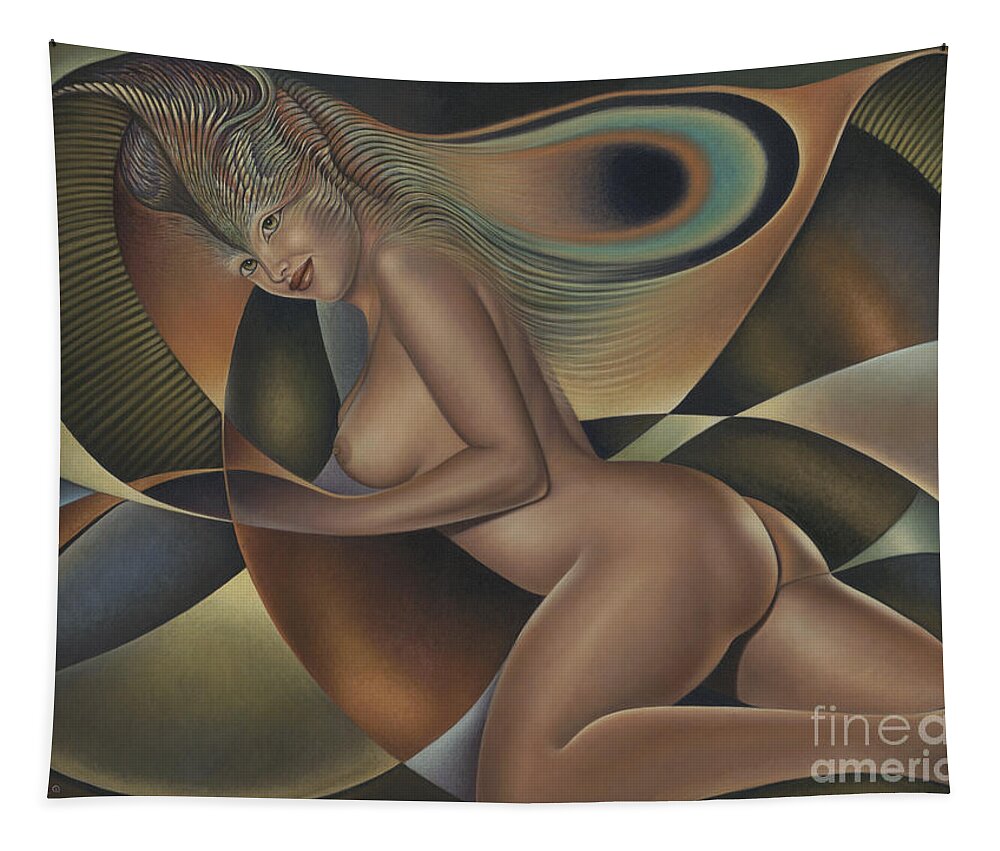 Nude-art Tapestry featuring the painting Dynamic Queen 4 by Ricardo Chavez-Mendez