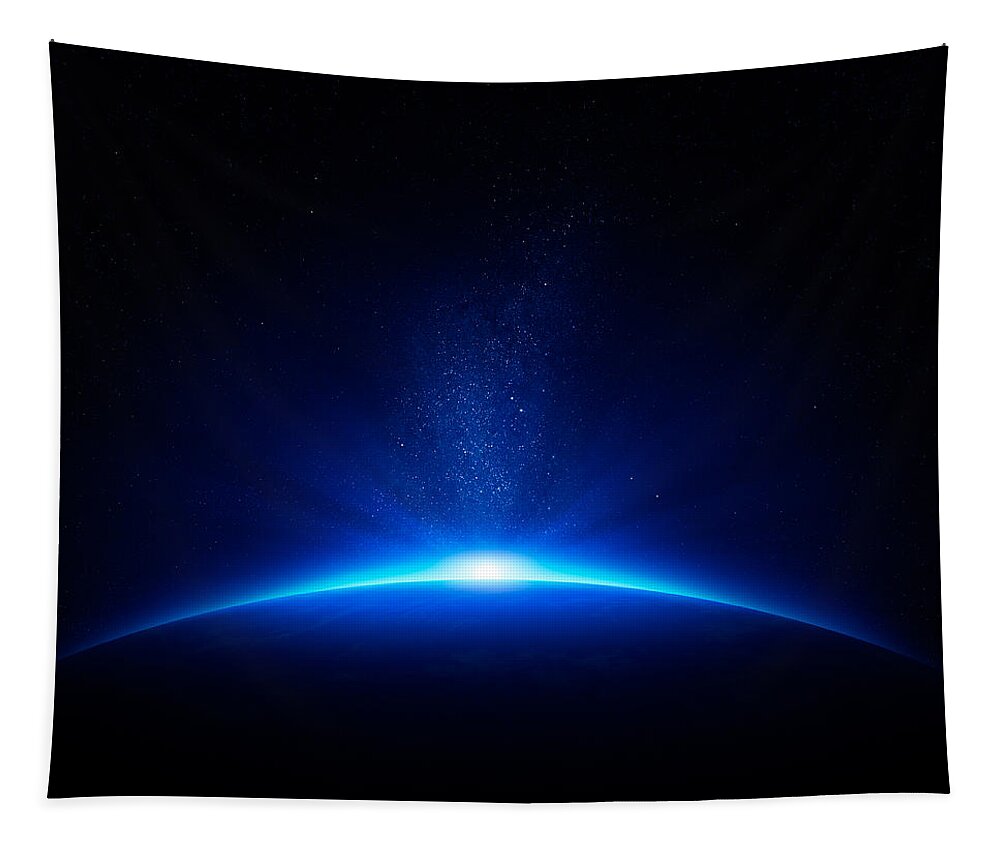 Earth Tapestry featuring the photograph Earth sunrise in space by Johan Swanepoel