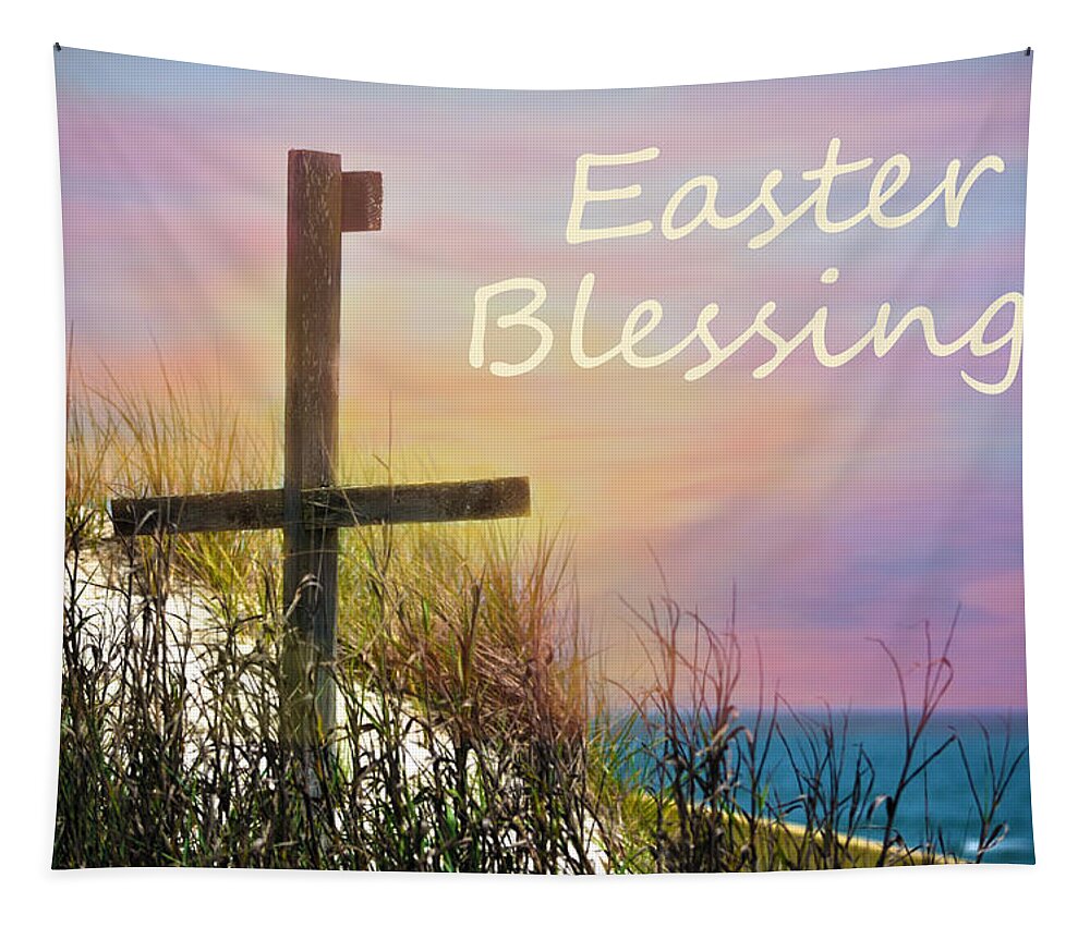 Cross Tapestry featuring the photograph Easter Blessings Cross by Sandi OReilly