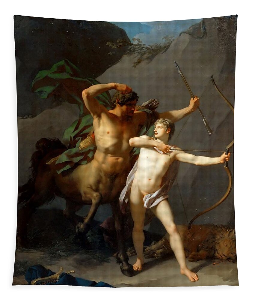 Jean Baptiste Regnault Tapestry featuring the painting Education of Achilles by Jean Baptiste Regnault