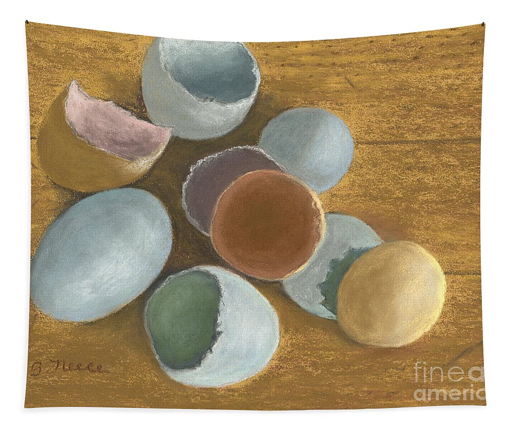 Aracanas Tapestry featuring the pastel Egg Study by Ginny Neece