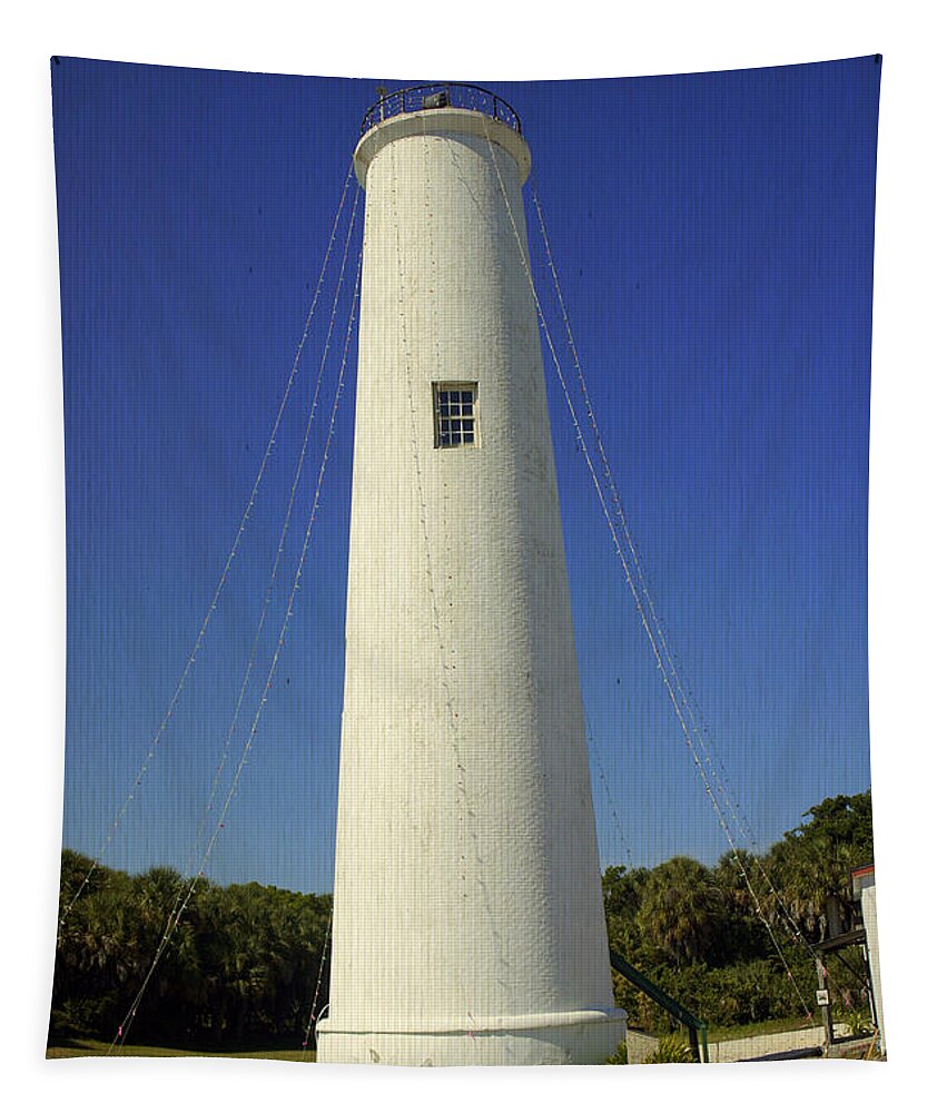 Egmont Key Lighthouse Tapestry featuring the photograph Egmont Key Lighthouse by Laurie Perry