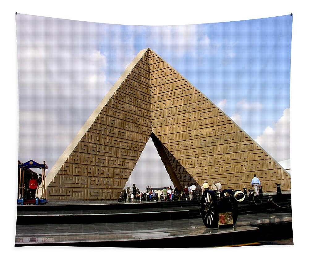 Egypt Tapestry featuring the photograph Egypt - Alexandria - Monument to Anwar Sadat by Jacqueline M Lewis