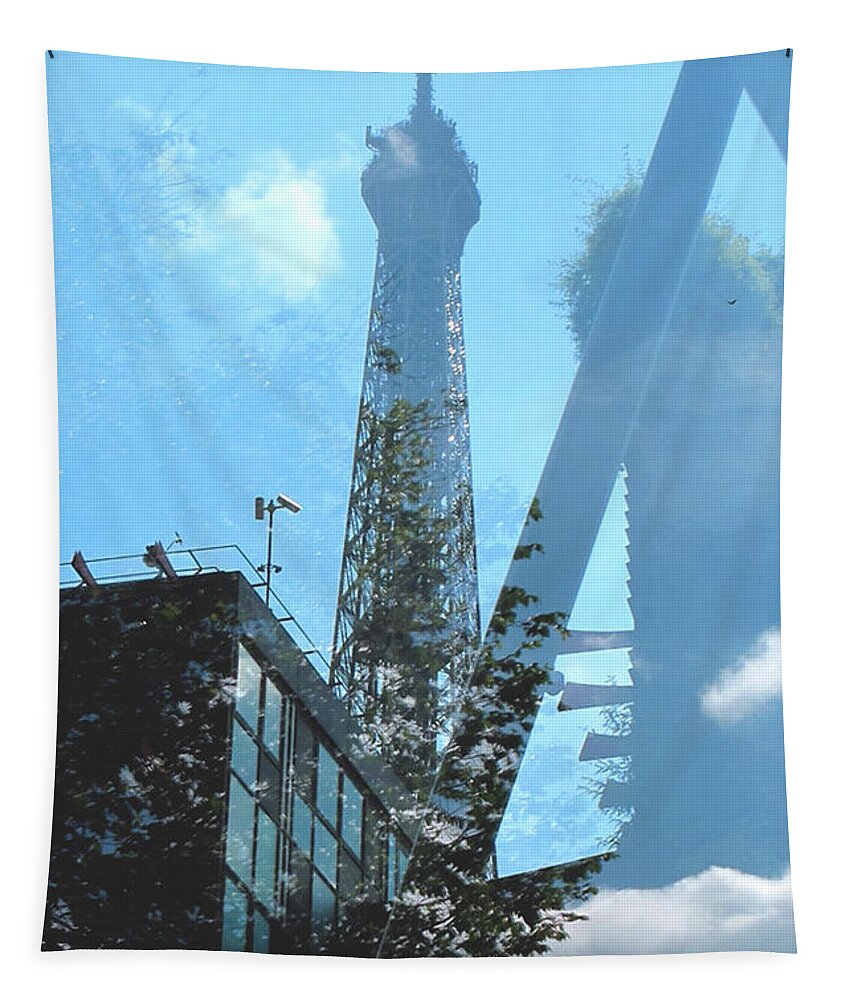 Paris Tapestry featuring the photograph Eiffel Collage by Kathy Corday