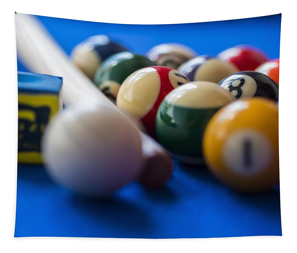 Pool Tapestry featuring the photograph Eight ball by Paulo Goncalves